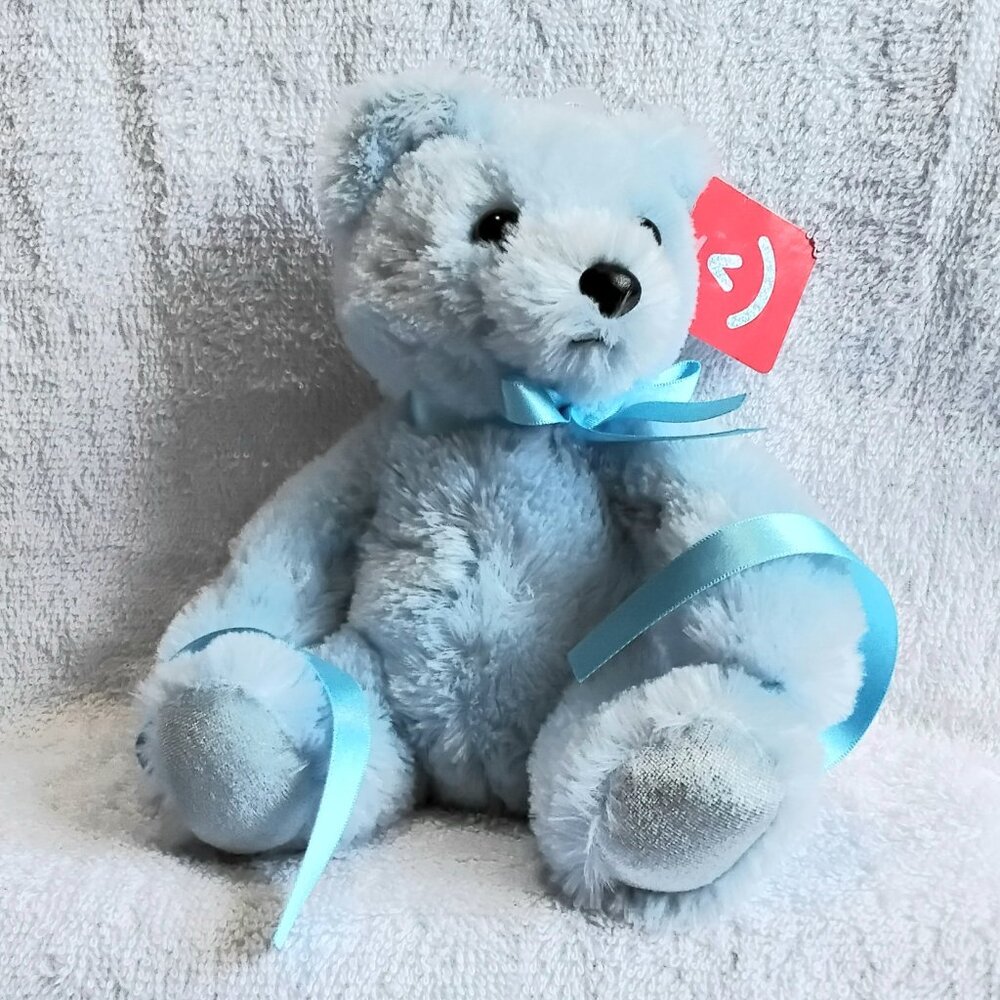 NWT 2017 Rare Stuffed Soft Teddy Bear & Ribbons Measuring 7" Sitting by Aurora!!